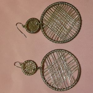 🌹Metal wire basket weave earrings pierced